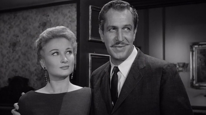 Carol Ohmart and Vincent Price in the original House on Haunted Hill.